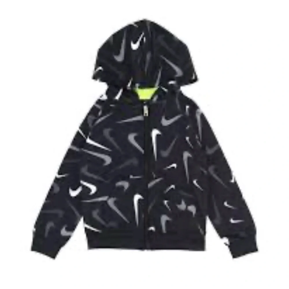 Nike 18 month Kids Black Hoodie with White and Neon Accents - Picture 1 of 5